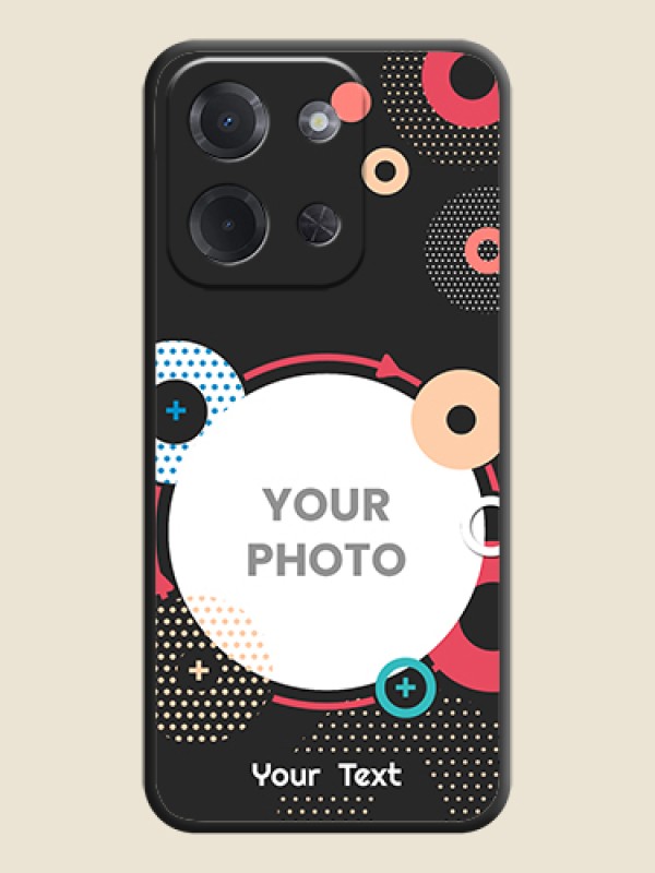 Custom Multicoloured Round Image On Space Black Custom Soft Matte Mobile Back Cover - Poco C85 5G - alternate view