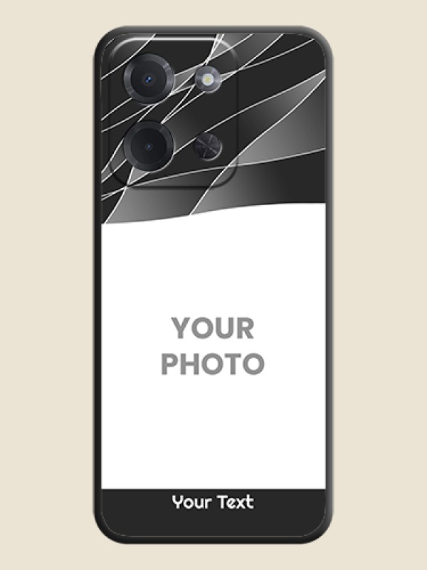 Custom Mixed Wave Lines on Photo On Space Black Custom Soft Matte Mobile Back Cover - Poco C85 5G - alternate view