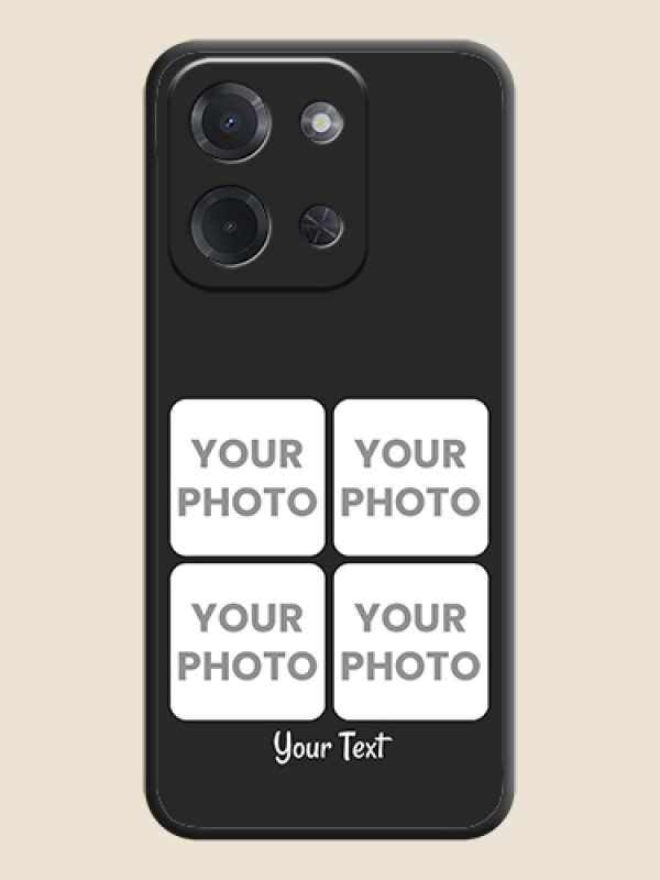 Custom Floral Art with 6 Image Holder on Photo On Space Black Custom Soft Matte Mobile Back Cover - Poco C85 5G - alternate view