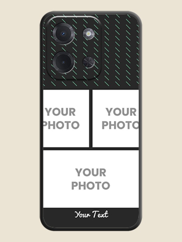 Custom Cross Dotted Pattern with 2 Image Holder On Space Black Custom Soft Matte Mobile Back Cover - Poco C85 5G - alternate view