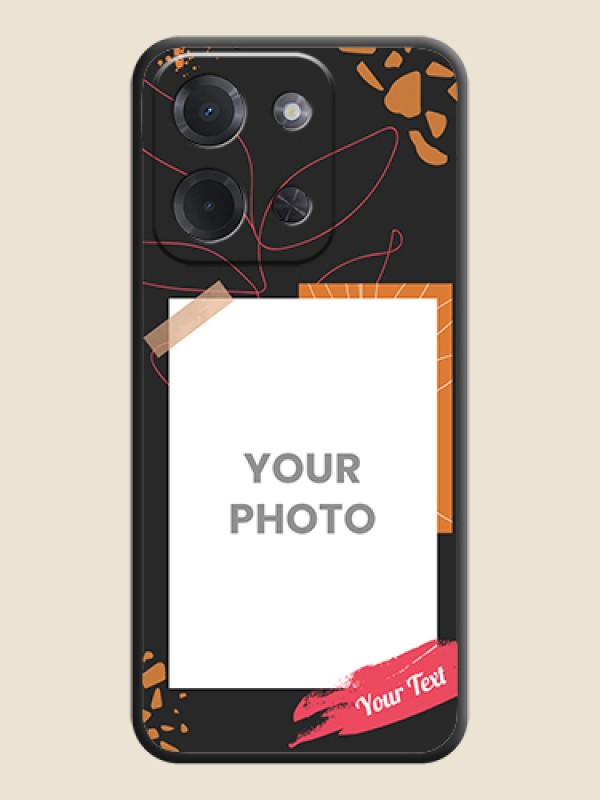 Custom Orange Photo Frame On Space Black Custom Soft Matte Mobile Back Cover - Poco C85 5G - alternate view
