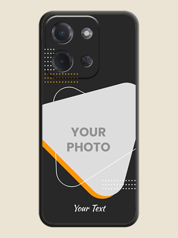 Custom Yellow Triangle on Photo On Space Black Custom Soft Matte Mobile Back Cover - Poco C85 5G - alternate view