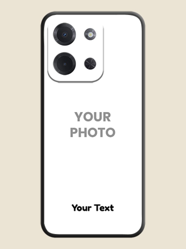 Custom Full Single Pic Upload With Text On Space Black Custom Soft Matte Mobile Back Cover - Poco C85 5G - alternate view
