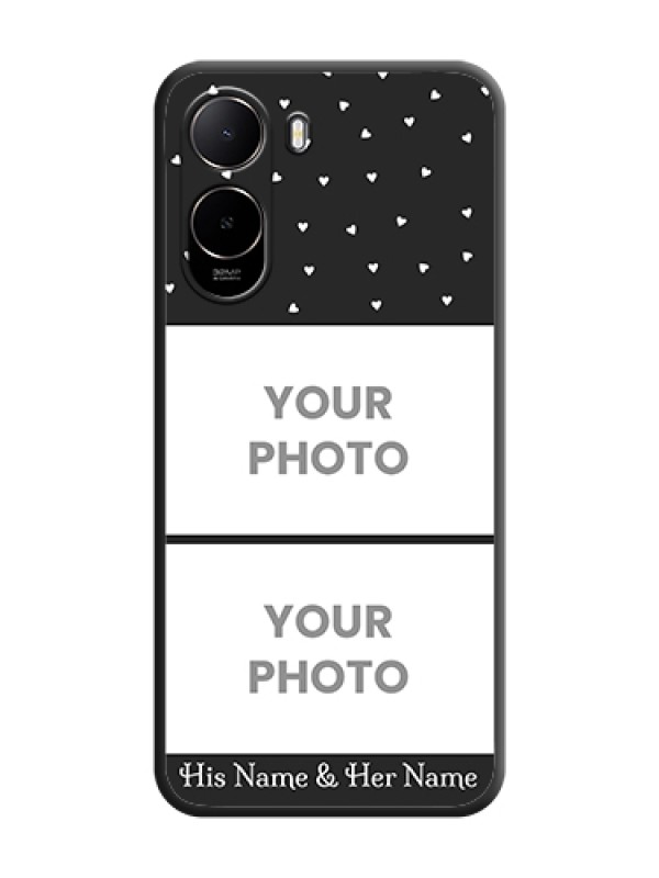 Custom Miniature Love Symbols with Name On Space Black Custom Soft Matte Mobile Back Cover - Poco C85X 5G - alternate view