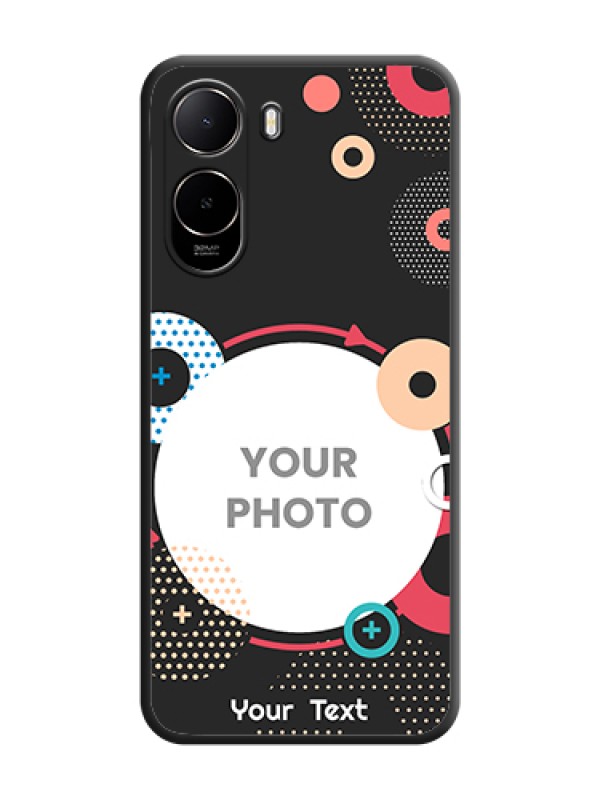 Custom Multicoloured Round Image On Space Black Custom Soft Matte Mobile Back Cover - Poco C85X 5G - alternate view
