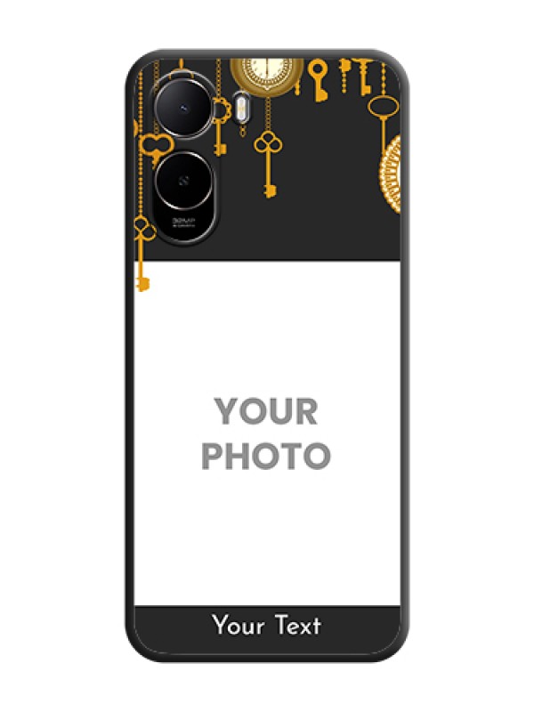 Custom Decorative Design with Text On Space Black Custom Soft Matte Mobile Back Cover - Poco C85X 5G - alternate view