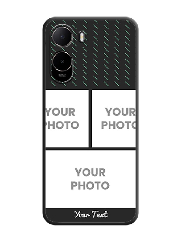 Custom Cross Dotted Pattern with 2 Image Holder On Space Black Custom Soft Matte Mobile Back Cover - Poco C85X 5G - alternate view
