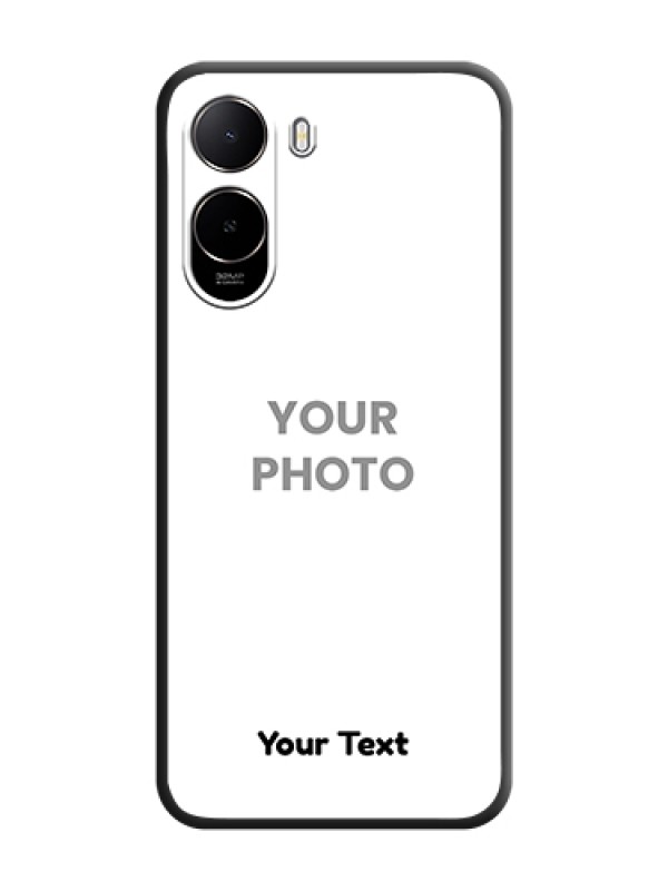 Custom Full Single Pic Upload With Text On Space Black Custom Soft Matte Mobile Back Cover - Poco C85X 5G - alternate view