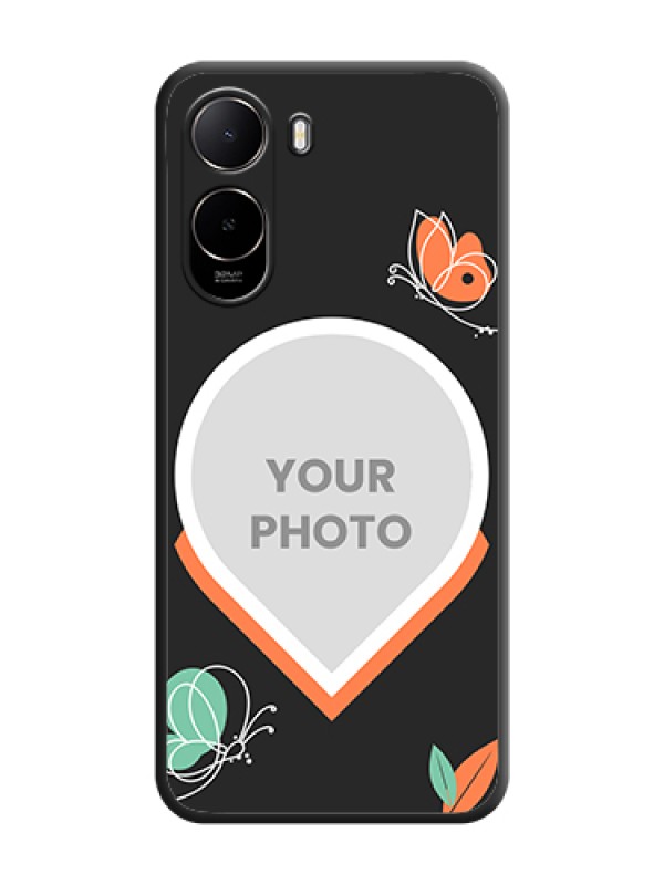 Custom Upload Pic With Simple Butterly Design On Space Black Custom Soft Matte Mobile Back Cover - Poco C85X 5G - alternate view