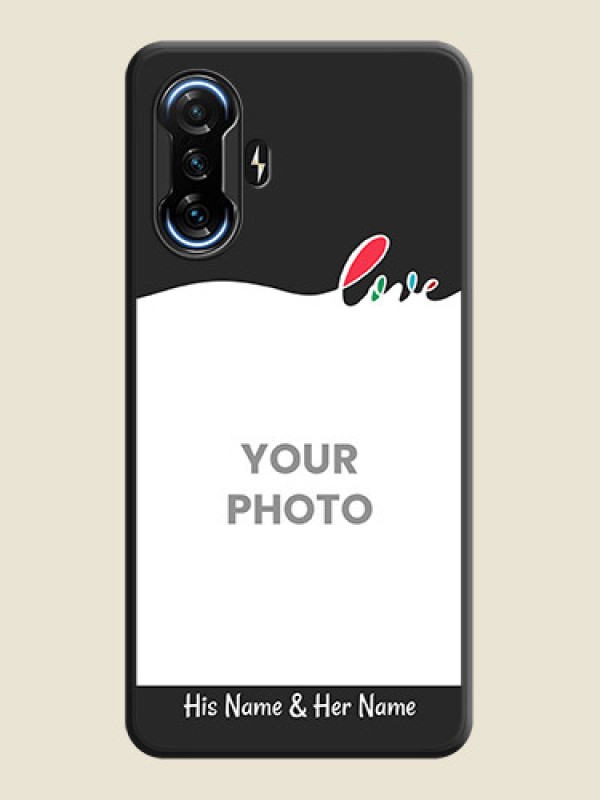 Custom Fall in Love Pattern with Picture on Photo on Space Black Soft Matte Mobile Case - POco F3 GT - alternate view