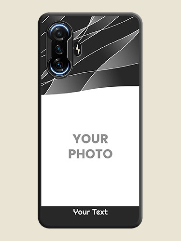 Custom Mixed Wave Lines on Photo on Space Black Soft Matte Mobile Cover - POco F3 GT - alternate view