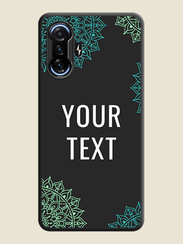 Custom Your Name with Floral Design on Space Black Custom Soft Matte Back Cover - POco F3 GT - alternate view