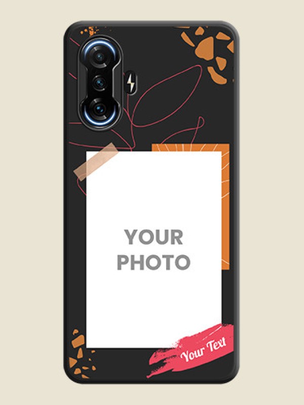 Custom Orange Photo Frame on Space Black Custom Soft Matte Phone Back Cover - POco F3 GT - alternate view