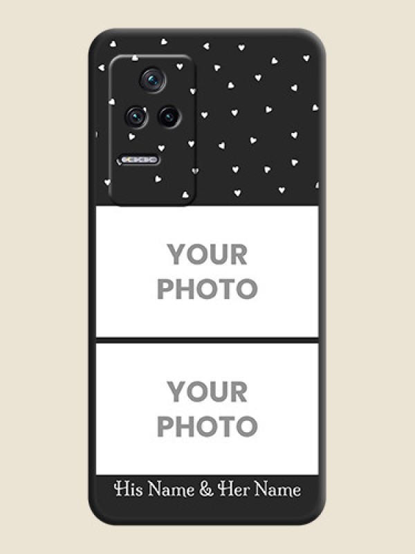 Custom Miniature Love Symbols with Name on Space Black Custom Soft Matte Back Cover - Poco F4 5G - alternate view