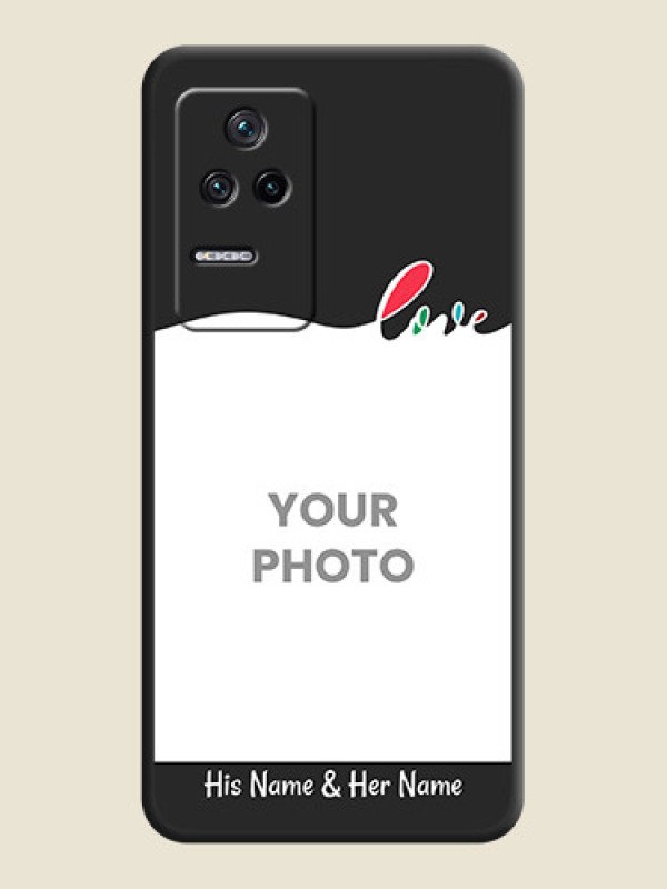 Custom Fall in Love Pattern with Picture on Photo on Space Black Soft Matte Mobile Case - Poco F4 5G - alternate view