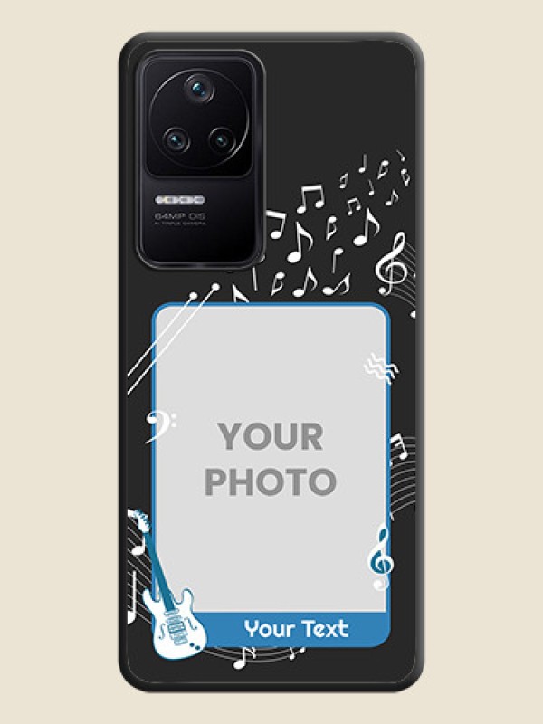 Custom Musical Theme Design with Text on Photo on Space Black Soft Matte Mobile Case - Poco F4 5G - alternate view