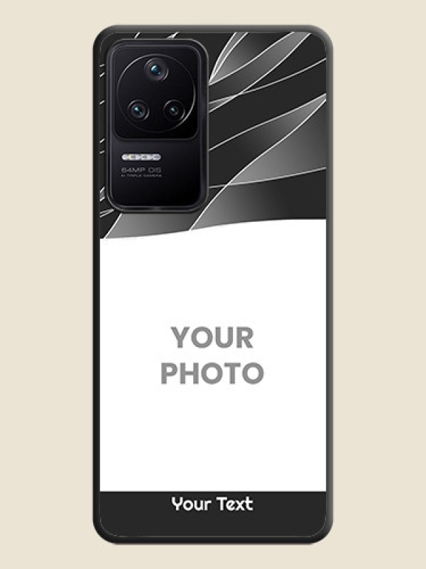 Custom Mixed Wave Lines on Photo on Space Black Soft Matte Mobile Cover - Poco F4 5G - alternate view