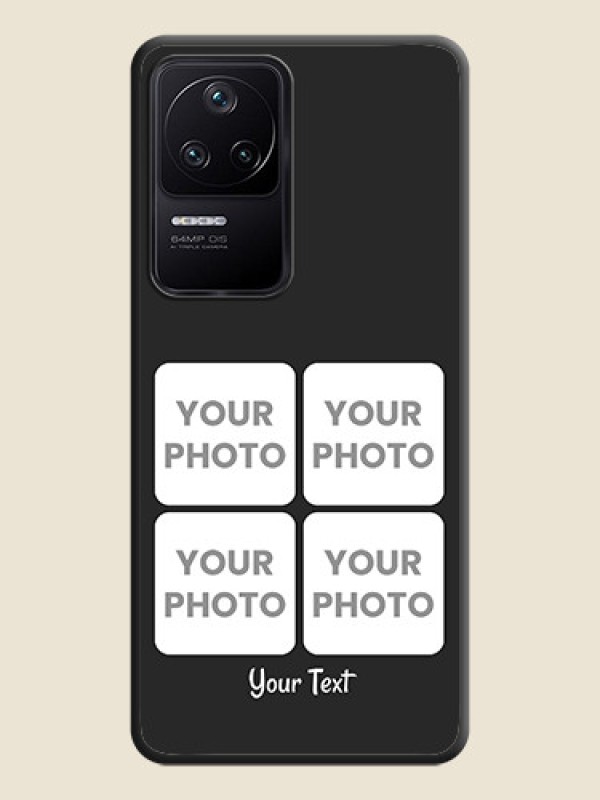 Custom Floral Art with 6 Image Holder on Photo on Space Black Soft Matte Mobile Case - Poco F4 5G - alternate view