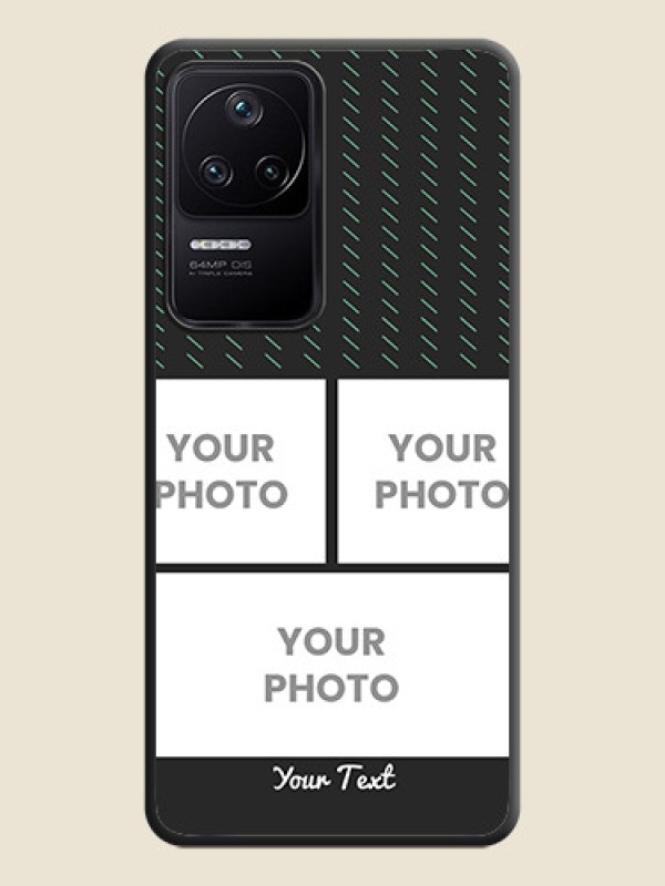 Custom Cross Dotted Pattern with 2 Image Holder  on Personalised Space Black Soft Matte Cases - Poco F4 5G - alternate view