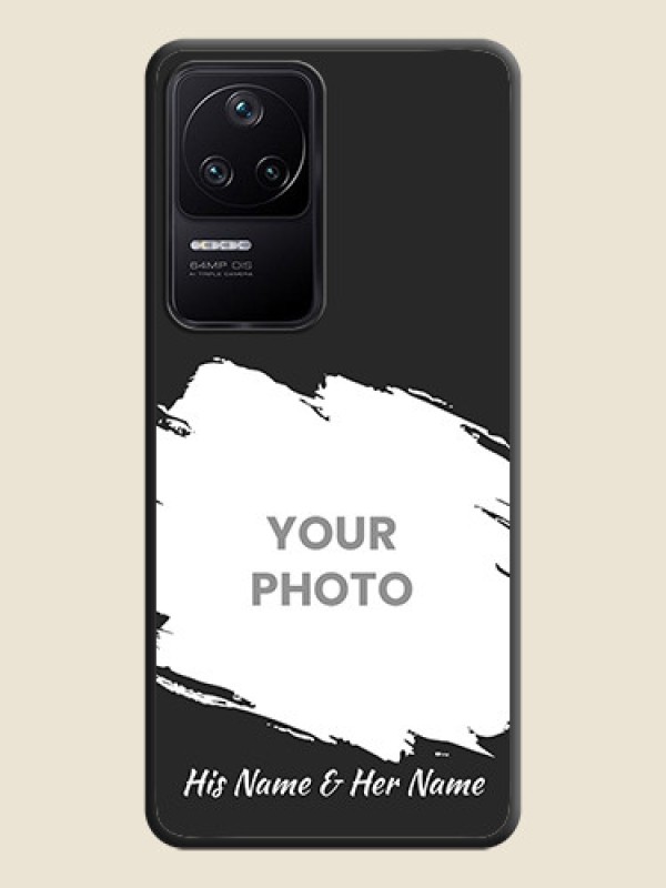 Custom Grunge Brush Strokes on Photo on Space Black Soft Matte Back Cover - Poco F4 5G - alternate view