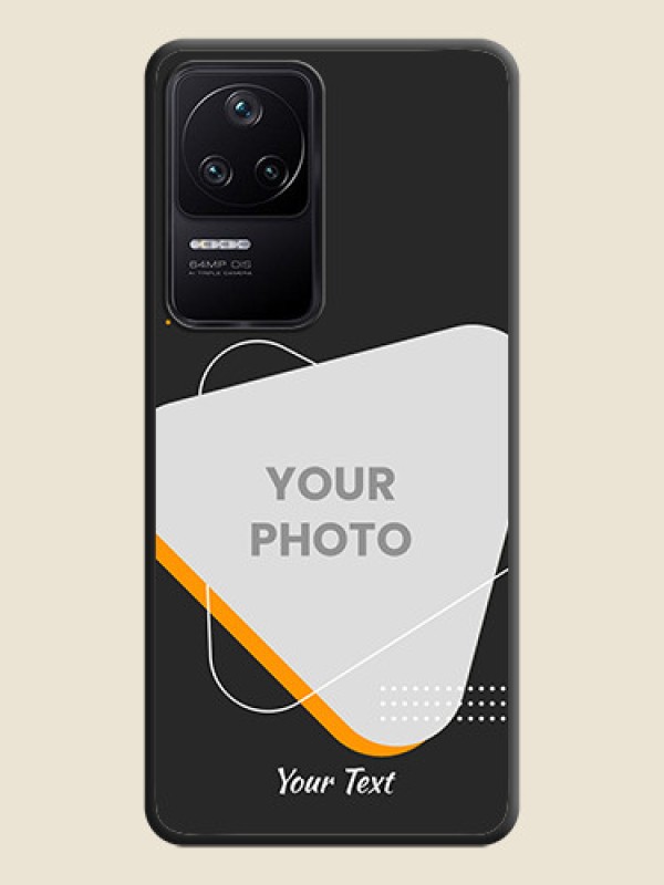 Custom Yellow Triangle on Photo on Space Black Soft Matte Phone Cover - Poco F4 5G - alternate view