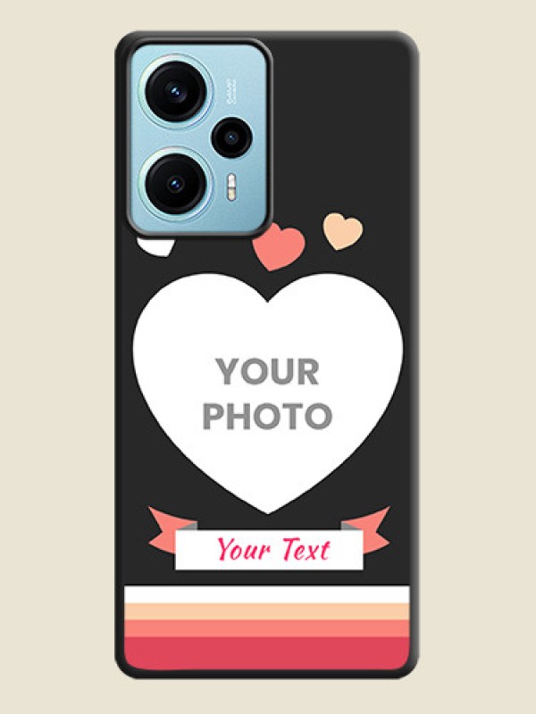 Custom Love Shaped Photo with Colorful Stripes On Space Black Custom Soft Matte Mobile Back Cover - Poco F5 - alternate view