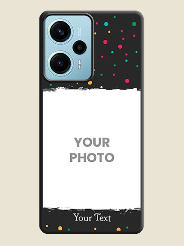 Custom Multicolor Dotted Pattern with Text  On Space Black Custom Soft Matte Mobile Back Cover - Poco F5 - alternate view