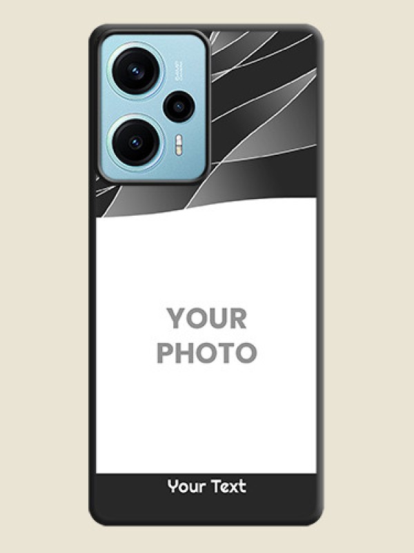 Custom Mixed Wave Lines on Photo On Space Black Custom Soft Matte Mobile Back Cover - Poco F5 - alternate view
