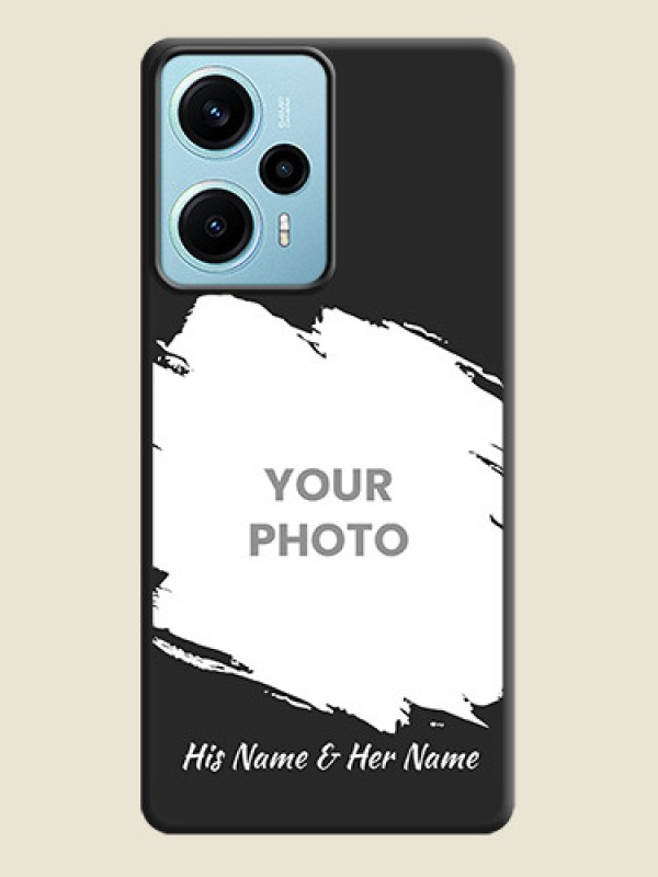 Custom Grunge Brush Strokes on Photo  On Space Black Custom Soft Matte Mobile Back Cover - Poco F5 - alternate view