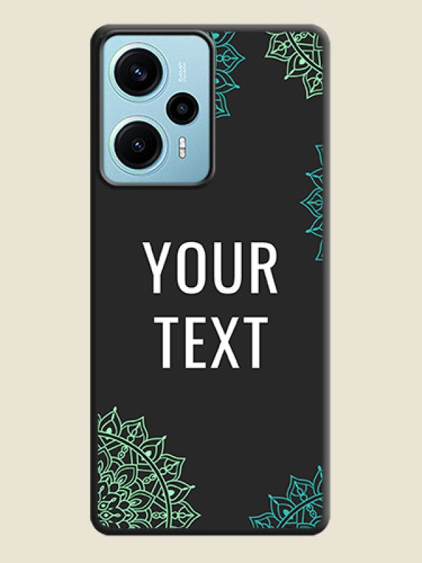 Custom Your Name with Floral Design On Space Black Custom Soft Matte Mobile Back Cover - Poco F5 - alternate view