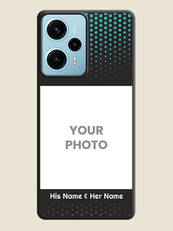 Custom Faded Dots with Grunge Photo Frame and Text On Space Black Custom Soft Matte Mobile Back Cover - Poco F5 - alternate view