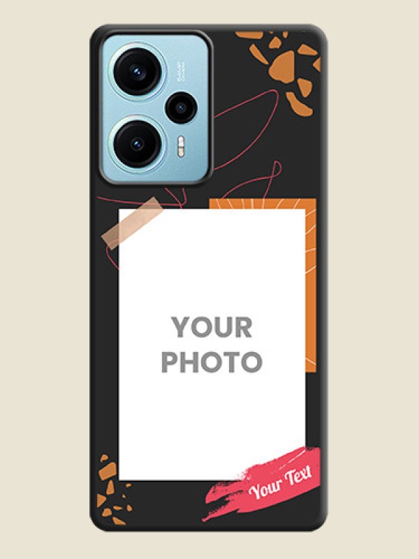 Custom Orange Photo Frame On Space Black Custom Soft Matte Mobile Back Cover - Poco F5 - alternate view