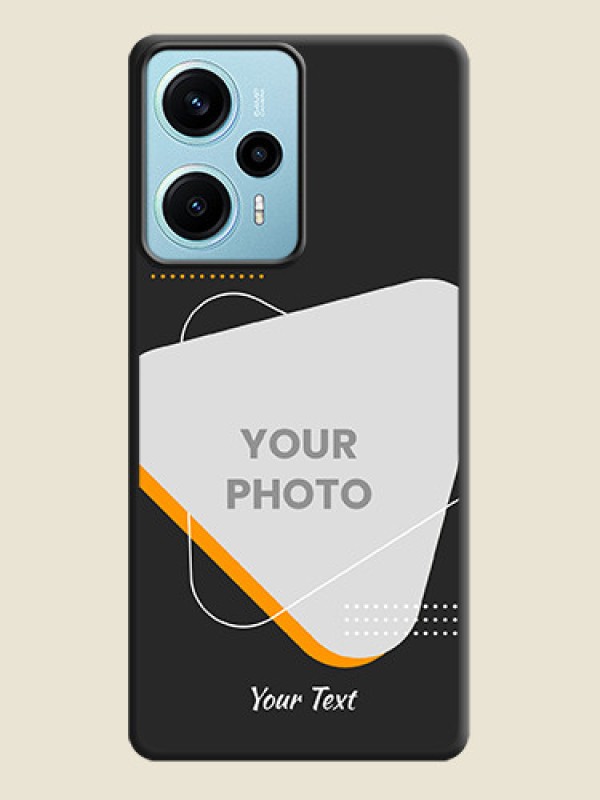 Custom Yellow Triangle on Photo On Space Black Custom Soft Matte Mobile Back Cover - Poco F5 - alternate view