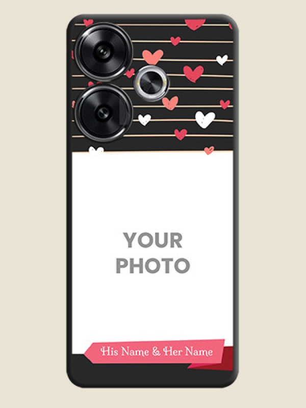 Custom Love Pattern with Name on Pink Ribbon on Photo On Space Black Custom Soft Matte Mobile Back Cover - Poco F6 5G - alternate view