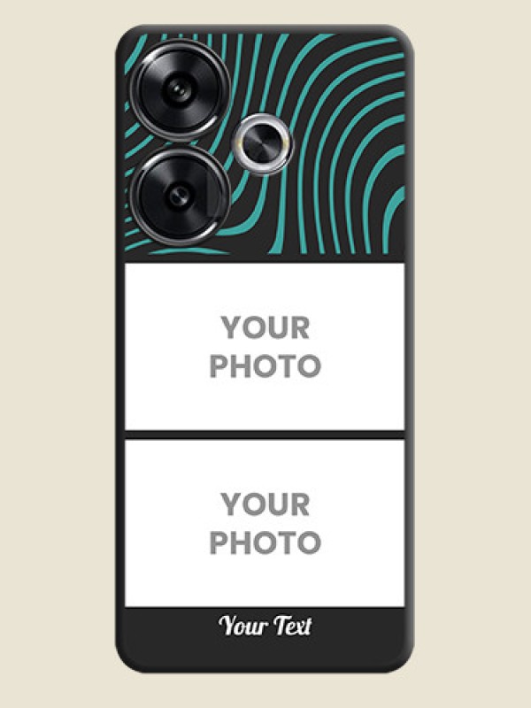 Custom Wave Pattern with 2 Image Holder On Space Black Custom Soft Matte Mobile Back Cover - Poco F6 5G - alternate view
