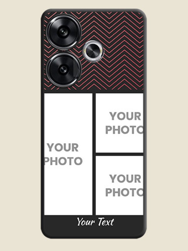 Custom Wave Pattern with 3 Image Holder On Space Black Custom Soft Matte Mobile Back Cover - Poco F6 5G - alternate view