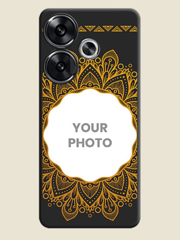 Custom Round Image with Floral Design On Space Black Custom Soft Matte Mobile Back Cover - Poco F6 5G - alternate view