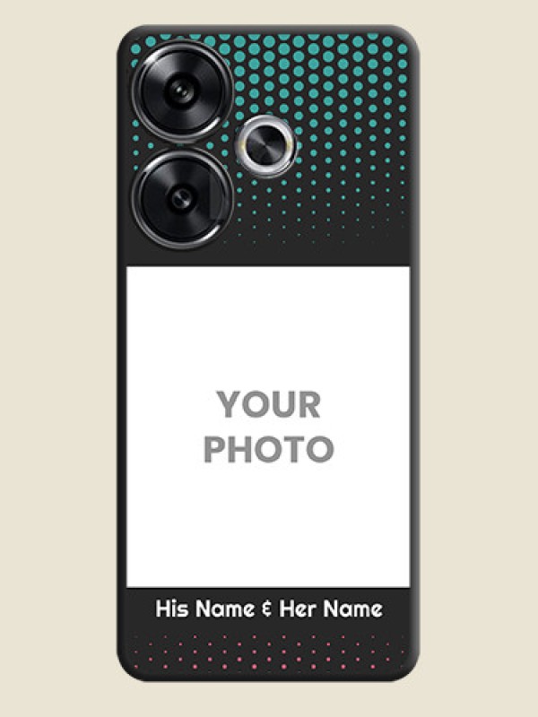 Custom Faded Dots with Grunge Photo Frame and Text On Space Black Custom Soft Matte Mobile Back Cover - Poco F6 5G - alternate view