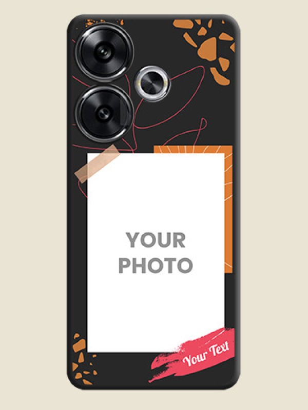 Custom Orange Photo Frame On Space Black Custom Soft Matte Mobile Back Cover - Poco F6 5G - alternate view