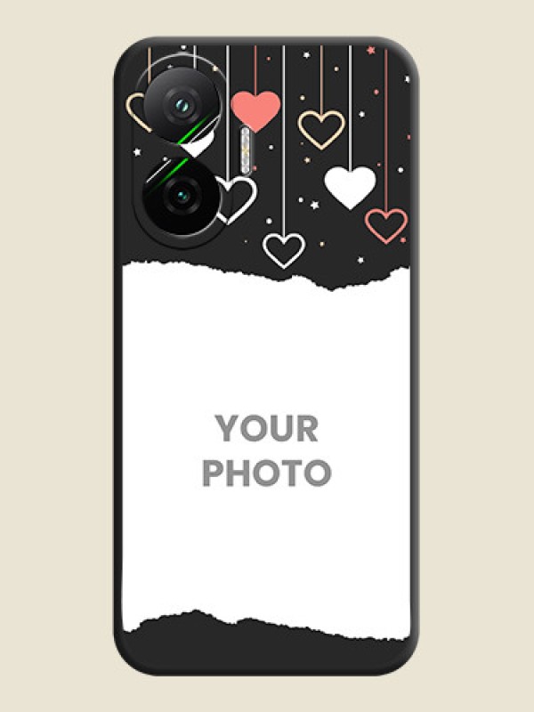 Custom Love Hangings with Splash Wave Picture On Space Black Custom Soft Matte Mobile Back Cover - Poco F7 5G - alternate view