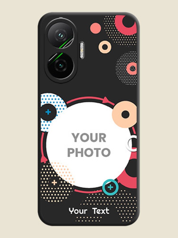 Custom Multicoloured Round Image On Space Black Custom Soft Matte Mobile Back Cover - Poco F7 5G - alternate view