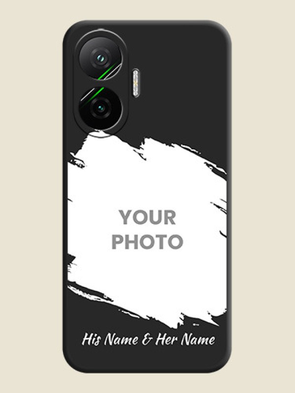 Custom Grunge Brush Strokes on Photo On Space Black Custom Soft Matte Mobile Back Cover - Poco F7 5G - alternate view