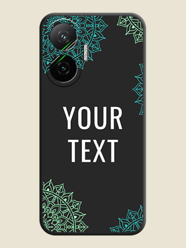 Custom Your Name with Floral Design On Space Black Custom Soft Matte Mobile Back Cover - Poco F7 5G - alternate view