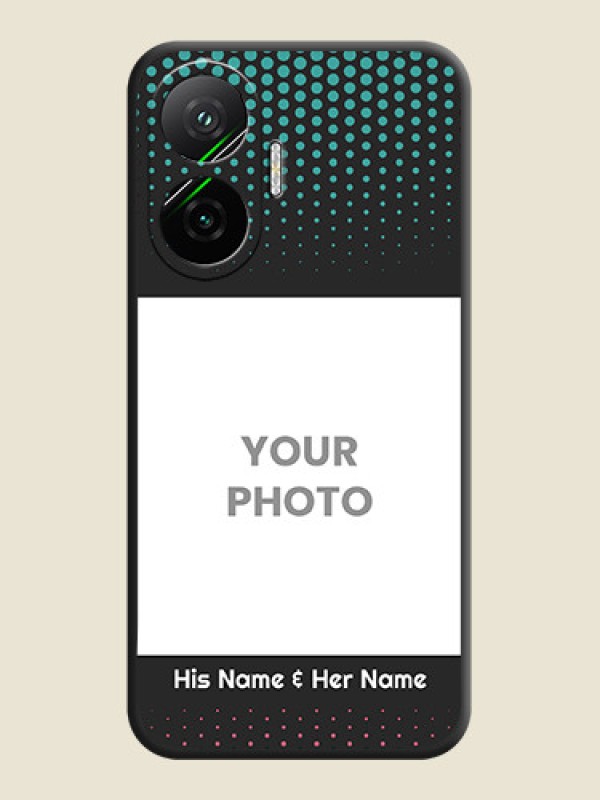 Custom Faded Dots with Grunge Photo Frame and Text On Space Black Custom Soft Matte Mobile Back Cover - Poco F7 5G - alternate view