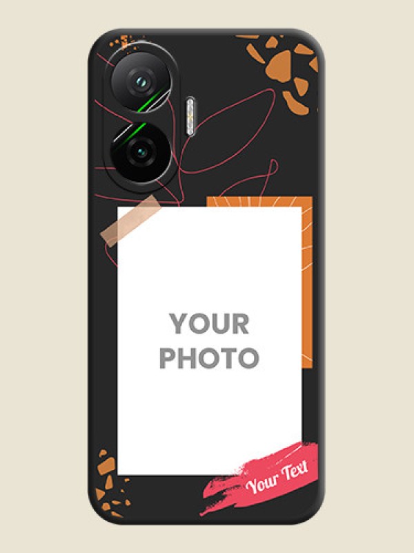 Custom Orange Photo Frame On Space Black Custom Soft Matte Mobile Back Cover - Poco F7 5G - alternate view