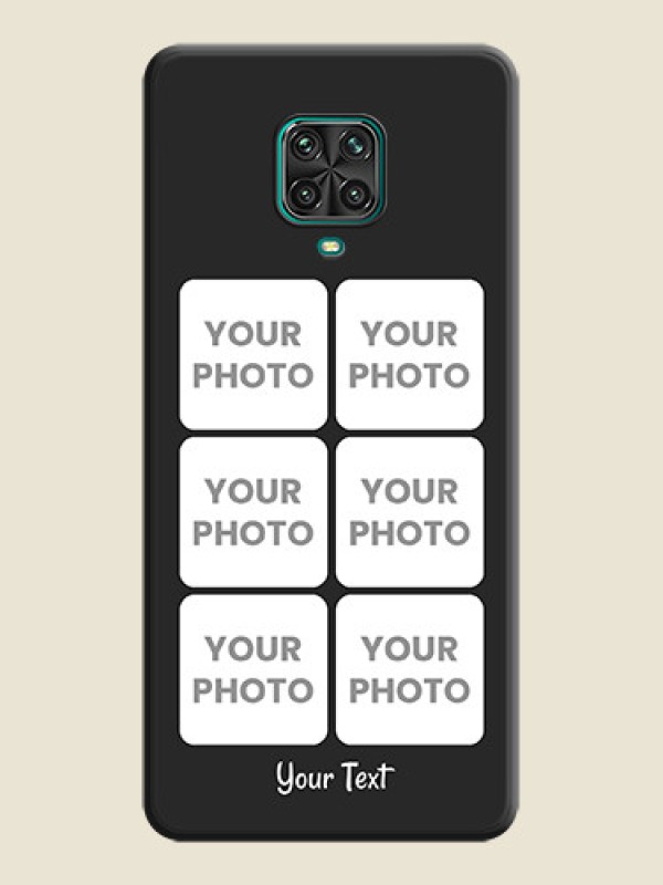 Custom Floral Art with 6 Image Holder on Photo on Space Black Soft Matte Mobile Case - Poco M2 Pro - alternate view