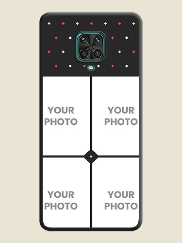 Custom Multicolor Dotted Pattern with 4 Image Holder on Space Black Custom Soft Matte Phone Cases - Poco M2 Pro - alternate view