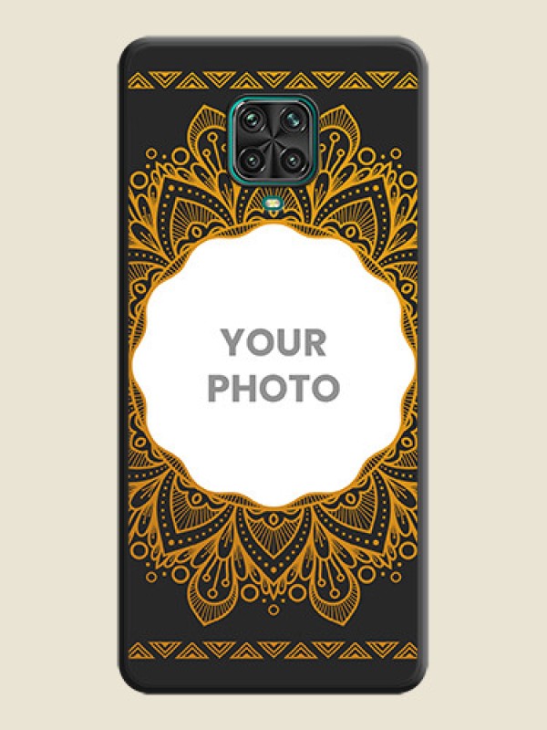 Custom Round Image with Floral Design on Photo on Space Black Soft Matte Mobile Cover - Poco M2 Pro - alternate view