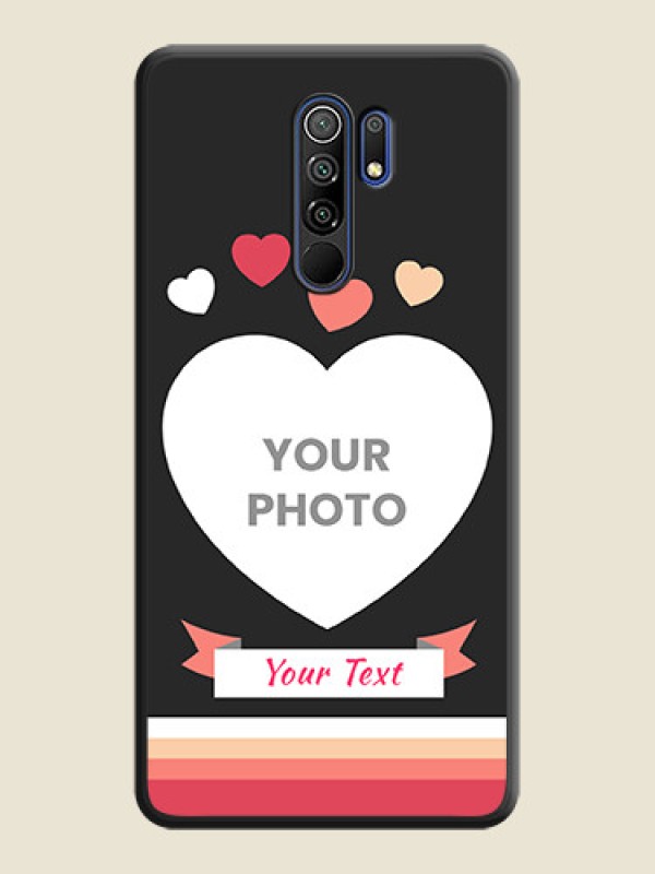 Custom Love Shaped Photo with Colorful Stripes on Personalised Space Black Soft Matte Cases - Poco M2 Reloaded - alternate view