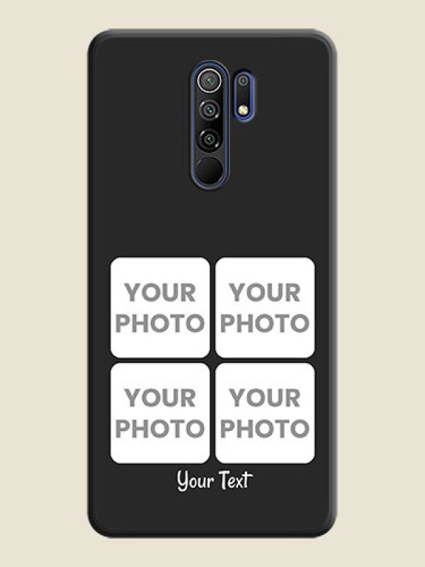 Custom Floral Art with 6 Image Holder on Photo on Space Black Soft Matte Mobile Case - Poco M2 Reloaded - alternate view